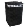 Floor Standing Hamper With Printed Buffalo Check Designed Liner, Large