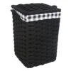 Floor Standing Hamper With Printed Buffalo Check Designed Liner, Medium