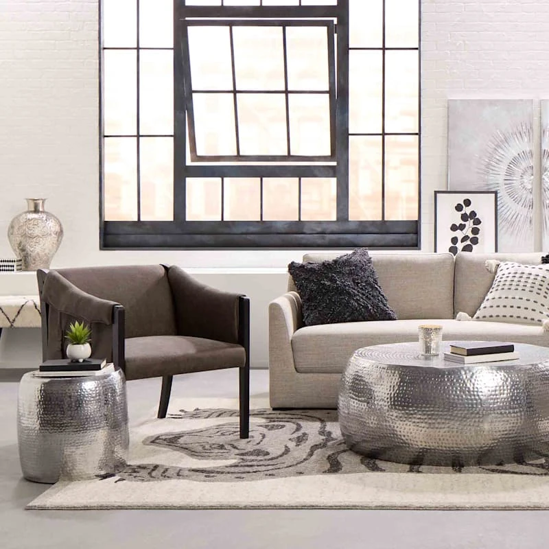 Found & Fable Axl Grey Faux Leather Armchair 5 Found & Fable Axl Grey Faux Leather Armchair - Image 5