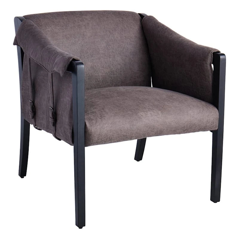 Found & Fable Axl Grey Faux Leather Armchair 1 Found & Fable Axl Grey Faux Leather Armchair