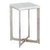 Found & Fable Judd Silver Accent Table With Marble Top