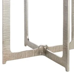 Found & Fable Judd Silver Accent Table With Marble Top -Furniture Store found fable judd silver accent table with marble top 3