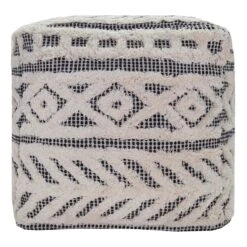 Found & Fable Kai Diamond Tufted Pouf, 16" -Furniture Store found fable kai diamond tufted pouf 16 2