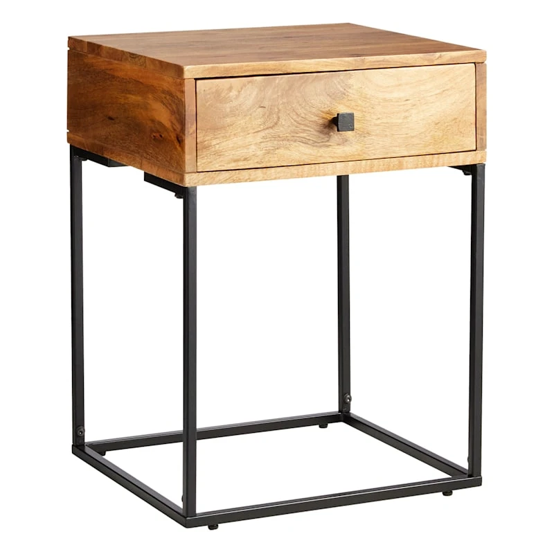 Found & Fable Kayla Mango Wood Nightstand 1 Found & Fable Kayla Mango Wood Nightstand