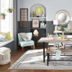 Found & Fable Loggy Wood & Metal Dining Table, 71" -Furniture Store found fable loggy wood metal dining table 71 4