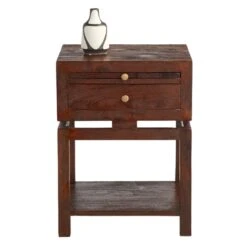 Found & Fable Maddison Chestnut Wood Side Table With Drawer -Furniture Store found fable maddison chestnut wood side table with drawer 3