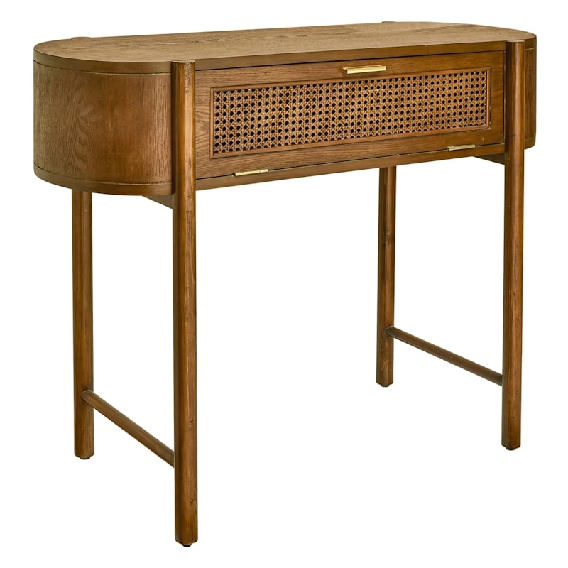 Found & Fable Reston Round Corner Wooden Console Table 1 Found & Fable Reston Round Corner Wooden Console Table