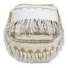Francis Handwoven Fringe Pouf, 18"