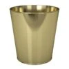 Glass Metal Waste Basket Gold