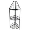 Gold & Black Scrolled Metal Folding Corner Shelf Rack, 51.5"