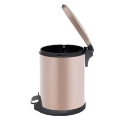 Gold Round Pedal Bin, 5l 8 Gold Round Pedal Bin, 5l -Furniture Store gold round pedal bin 5l 2