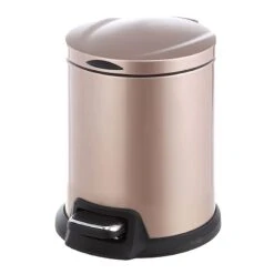 Gold Round Pedal Bin, 5l