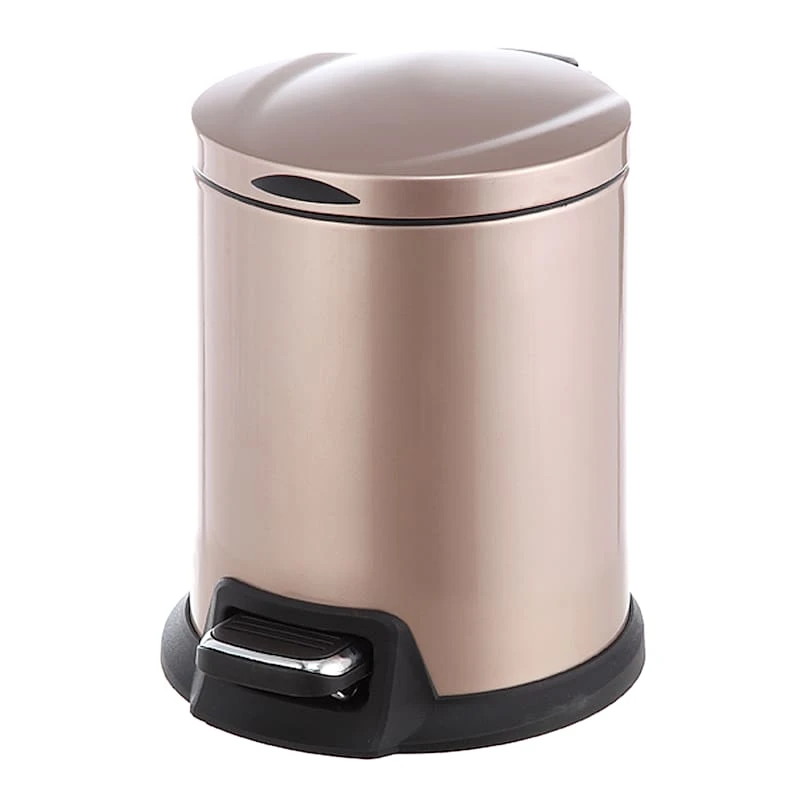 Gold Round Pedal Bin, 5l 1 Gold Round Pedal Bin, 5l