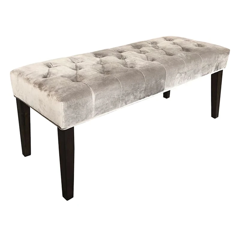 Grace Mitchell Courtney Tufted Bench, Grey 2 Grace Mitchell Courtney Tufted Bench, Grey - Image 2