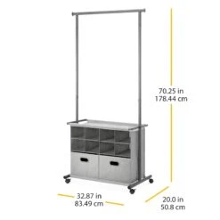 Grey Rolling Closet Organizer -Furniture Store grey rolling closet organizer 2