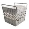 Grey Tapered Rope Laundry Hamper, Medium