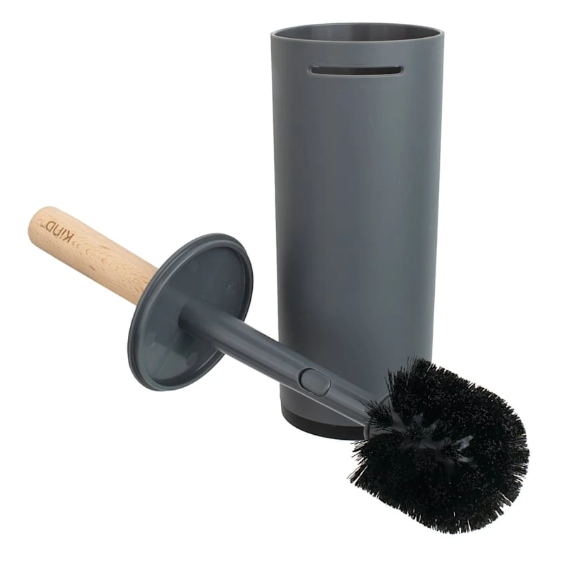 Grey Toilet Brush & Canister 1 Grey Toilet Brush & Canister