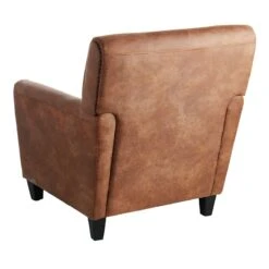 Honeybloom Dylan Brown Faux Leather Armchair -Furniture Store honeybloom dylan brown faux leather armchair 2