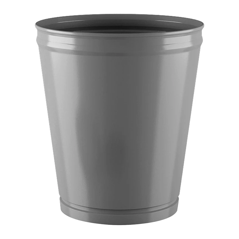 Honeybloom Finn Grey Metal Wastebasket, 10.5" 1 Honeybloom Finn Grey Metal Wastebasket, 10.5"