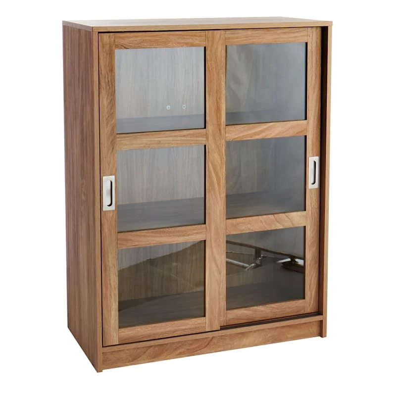 Honeybloom Fullerton 3-Shelf Sliding Door Cabinet 1 Honeybloom Fullerton 3-Shelf Sliding Door Cabinet