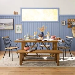 Honeybloom Massena Natural Wood Dining Bench, 60" 7 Honeybloom Massena Natural Wood Dining Bench, 60" -Furniture Store honeybloom massena natural wood dining bench 60 3