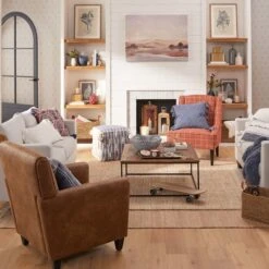 Honeybloom Nora Blue Woven Embroidered Pouf, 18" -Furniture Store honeybloom nora blue woven embroidered pouf 18 2