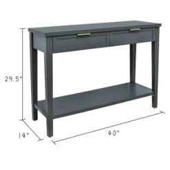 Honeybloom Redmond 2-Drawer Console Table, Grey -Furniture Store honeybloom redmond 2 drawer console table grey 4
