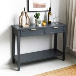 Honeybloom Redmond 2-Drawer Console Table, Grey -Furniture Store honeybloom redmond 2 drawer console table grey 5