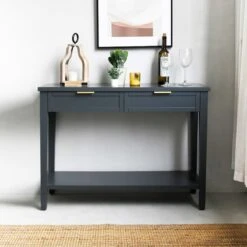 Honeybloom Redmond 2-Drawer Console Table, Grey -Furniture Store honeybloom redmond 2 drawer console table grey 6