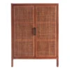 Honeybloom Wood Rattan Door Cabinet