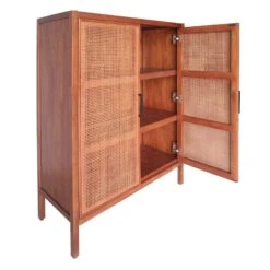 Honeybloom Wood Rattan Door Cabinet -Furniture Store honeybloom wood rattan door cabinet 4