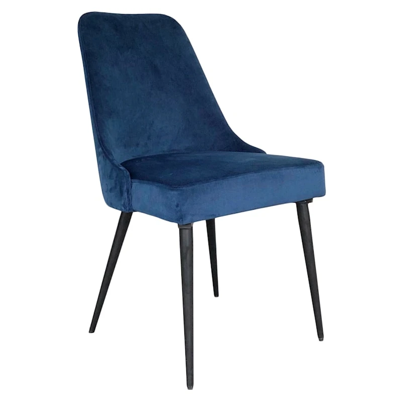 Indigo Blue Velvet Dining Chair 1 Indigo Blue Velvet Dining Chair