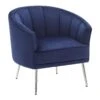 Laila Ali Avani Blue Velvet Accent Chair