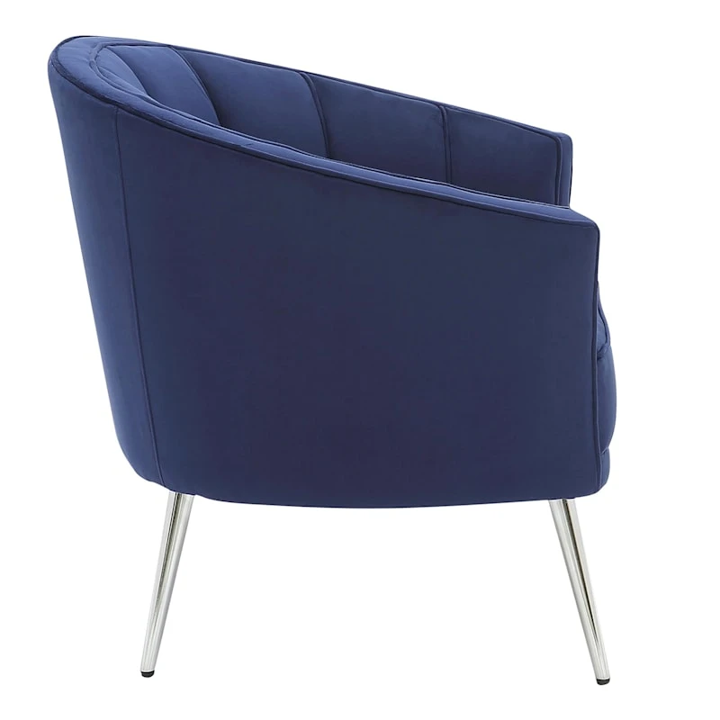 Laila Ali Avani Blue Velvet Accent Chair 4 Laila Ali Avani Blue Velvet Accent Chair - Image 4