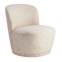 Laila Ali Caila Taupe Velvet Swivel Chair