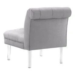 Laila Ali Grey Tufted Acrylic Leg Accent Chair -Furniture Store laila ali grey tufted acrylic leg accent chair 2