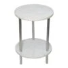 Laila Ali Iris White Marble Accent Table