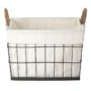 Lined Rectangle Wire Storage Basket, Extra Large