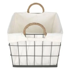 Lined Rectangle Wire Storage Basket, Extra Large -Furniture Store lined rectangle wire storage basket extra large 2