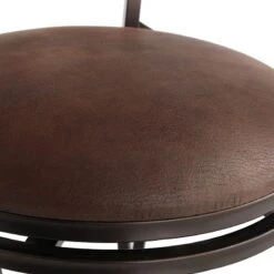 Marsol Brown Swivel Counter Stool With Faux Leather Seat -Furniture Store marsol brown swivel counter stool with faux leather seat 3