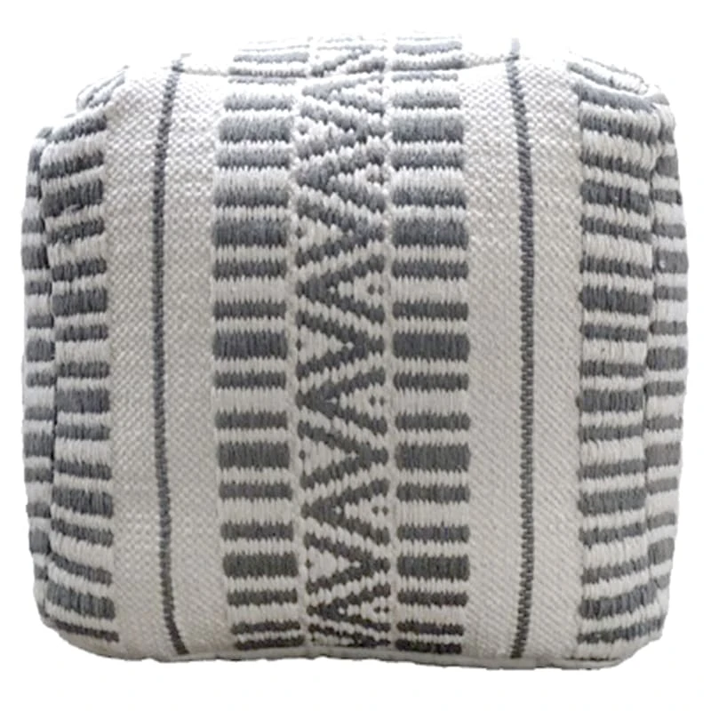 Maya Handwoven Striped Square Pouf 1 Maya Handwoven Striped Square Pouf