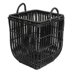 MD SQ BLK POLY RATTAN BSKT
