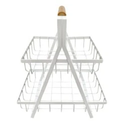 Metal Basket With Wood Handle