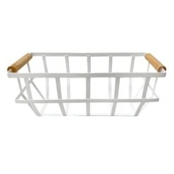 Metal Basket With Wood Handle