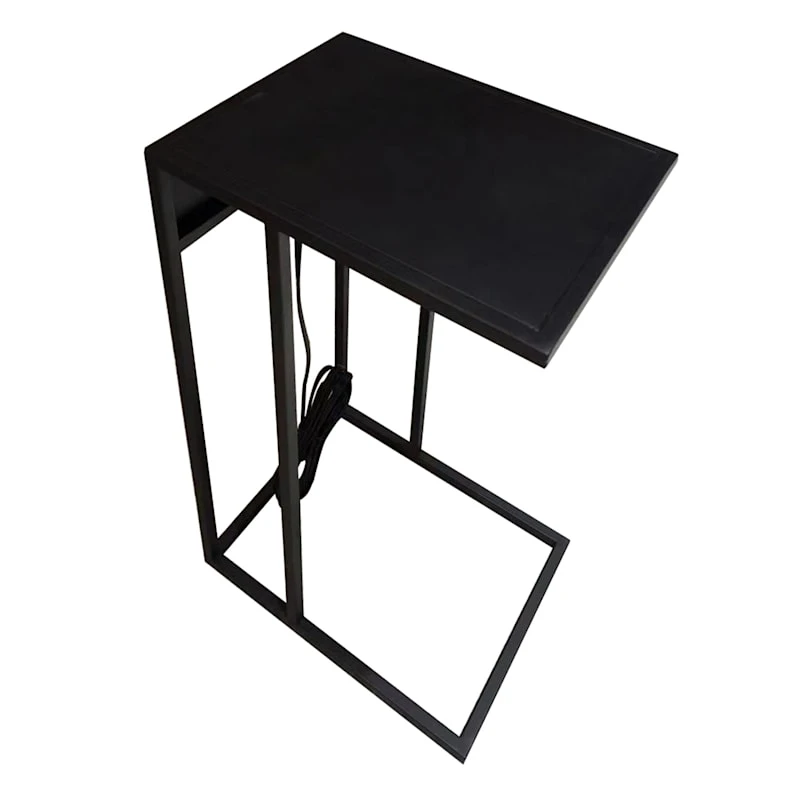 Metal C-Table With Usb Port, Black 1 Metal C-Table With Usb Port, Black