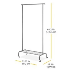 Metal Garment Rack, Gunmetal 7 Metal Garment Rack, Gunmetal -Furniture Store metal garment rack gunmetal 3