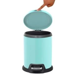 Mint Green Round Pedal Bin, 5l 8 Mint Green Round Pedal Bin, 5l -Furniture Store mint green round pedal bin 5l 3