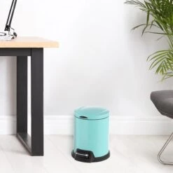Mint Green Round Pedal Bin, 5l 9 Mint Green Round Pedal Bin, 5l -Furniture Store mint green round pedal bin 5l 4
