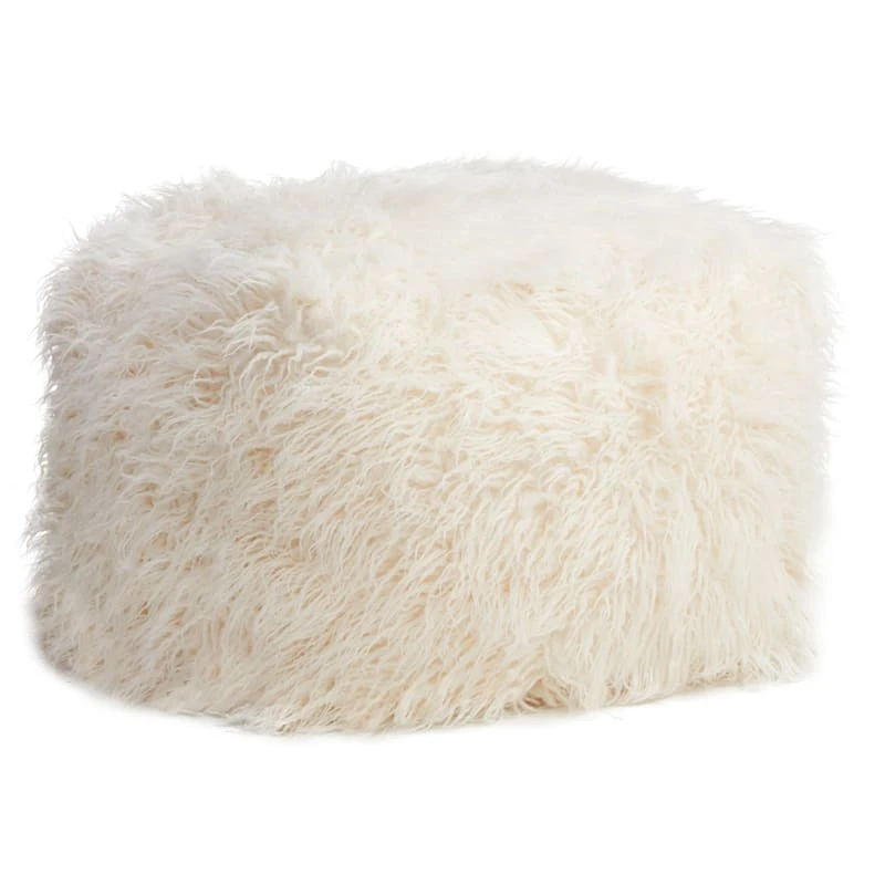 Mongolian Pouf, White 1 Mongolian Pouf, White
