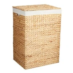 Natural Water Hyacinth Laundry Hamper, Medium